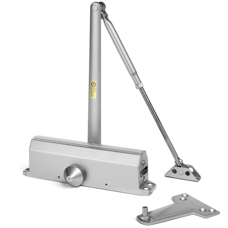 Dynasty Hardware Door Closer, Grade 1 Heavy Duty Commercial Hydraulic Closer, Self-Closing, Adjustable Spring Size 1-4, ADA Compliant, Surface Mount, Sprayed Aluminum, Series 1614 - Image 2